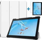 Lenovo Tab P10 Hoes - Tri-Fold Book Case + Screenprotector - Wit