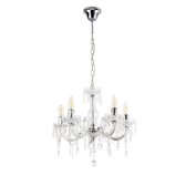 Kroonluchter - hanglamp - Ø 35 cm. - kleur wit - fitting 5 x E14 - model aWc.KL2430