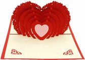 Valentijnskaart Rood Hart - Pop-up kaart - 3D Kaart - I Love You Kaart - Huwelijk