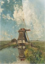 Een molen aan een poldervaart | Paul Joseph Constantin Gabriël  | Plexiglas | Wanddecoratie | 120CM x 80CM | Schilderij | Oude meesters | Foto op plexiglas