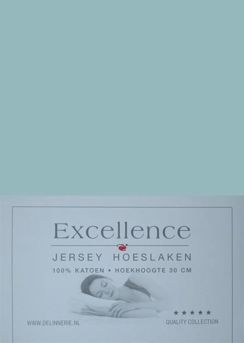 Excellence Jersey Hoeslaken - Litsjumeaux XL - 200x200/210 cm - Blue Grey