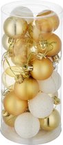 tectake -   Set van 24 kerstballen wit/goud - 403321
