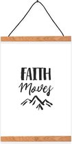 Christelijke Poster - Faith Moves Mountains (Zwart-Wit) - DagelijkseBroodkruimels