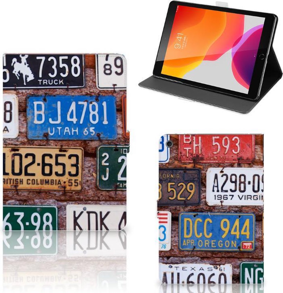 iPad 10.2 2019 | iPad 10.2 2020 | 10.2 2021 Tablet Hoesje met foto Kentekenplaten
