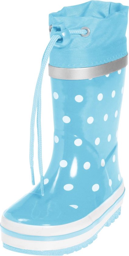 Playshoes bottes de pluie bleu aqua pois blancs