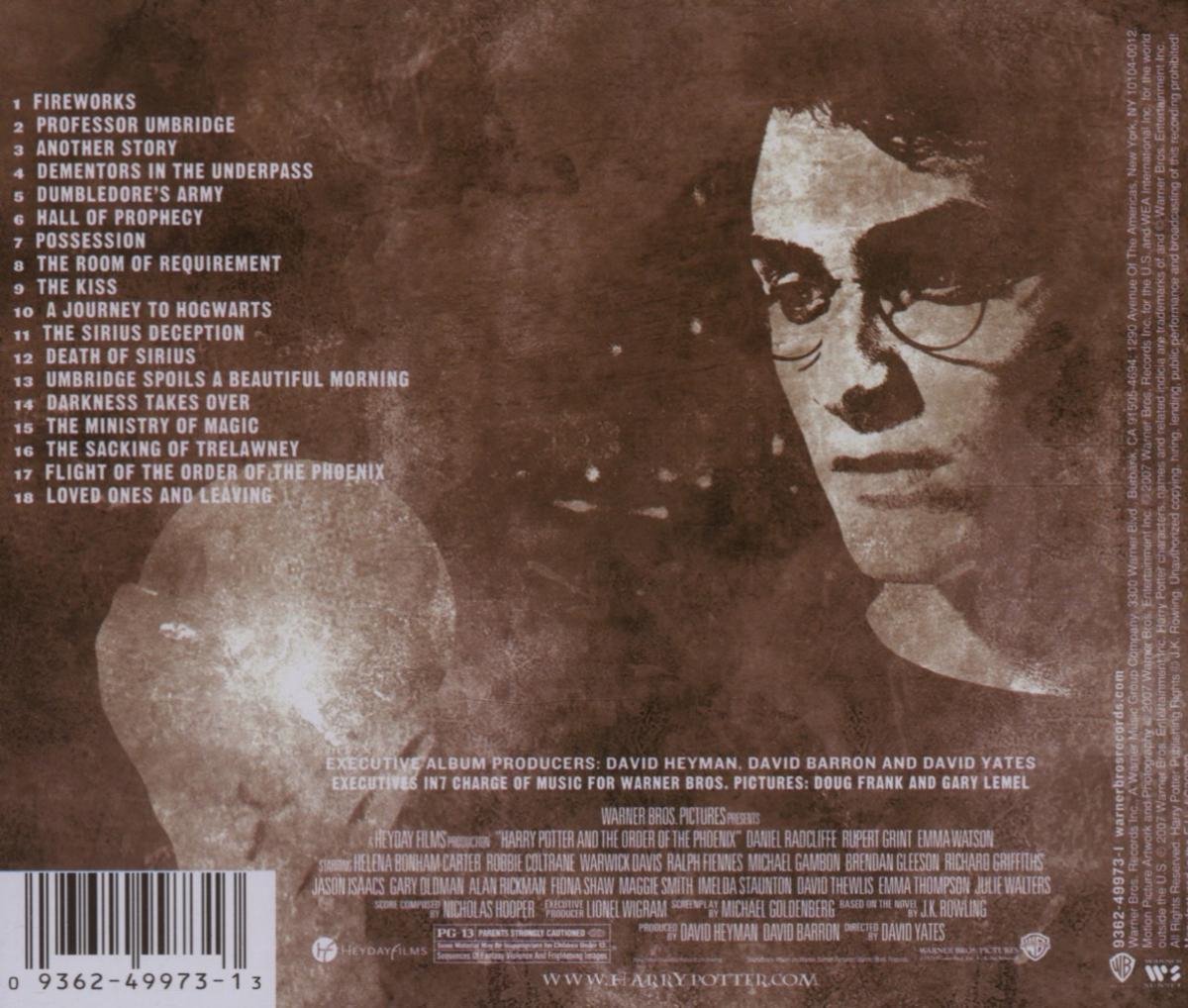 harry potter and the order of the phoenix soundtracks