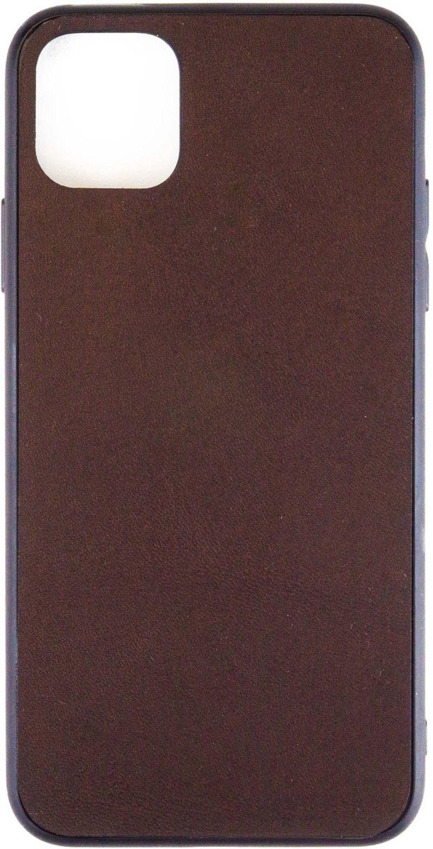 Leren Telefoonhoesje iPhone 11 Pro Max – Bumper case - Chocolade Bruin