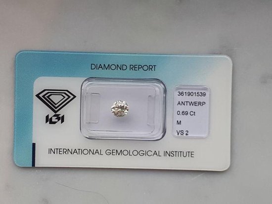 Jong buurman Aanbeveling Diamant - 0.69 crt Briljant M - VS2 - IGI Certificaat | bol.com