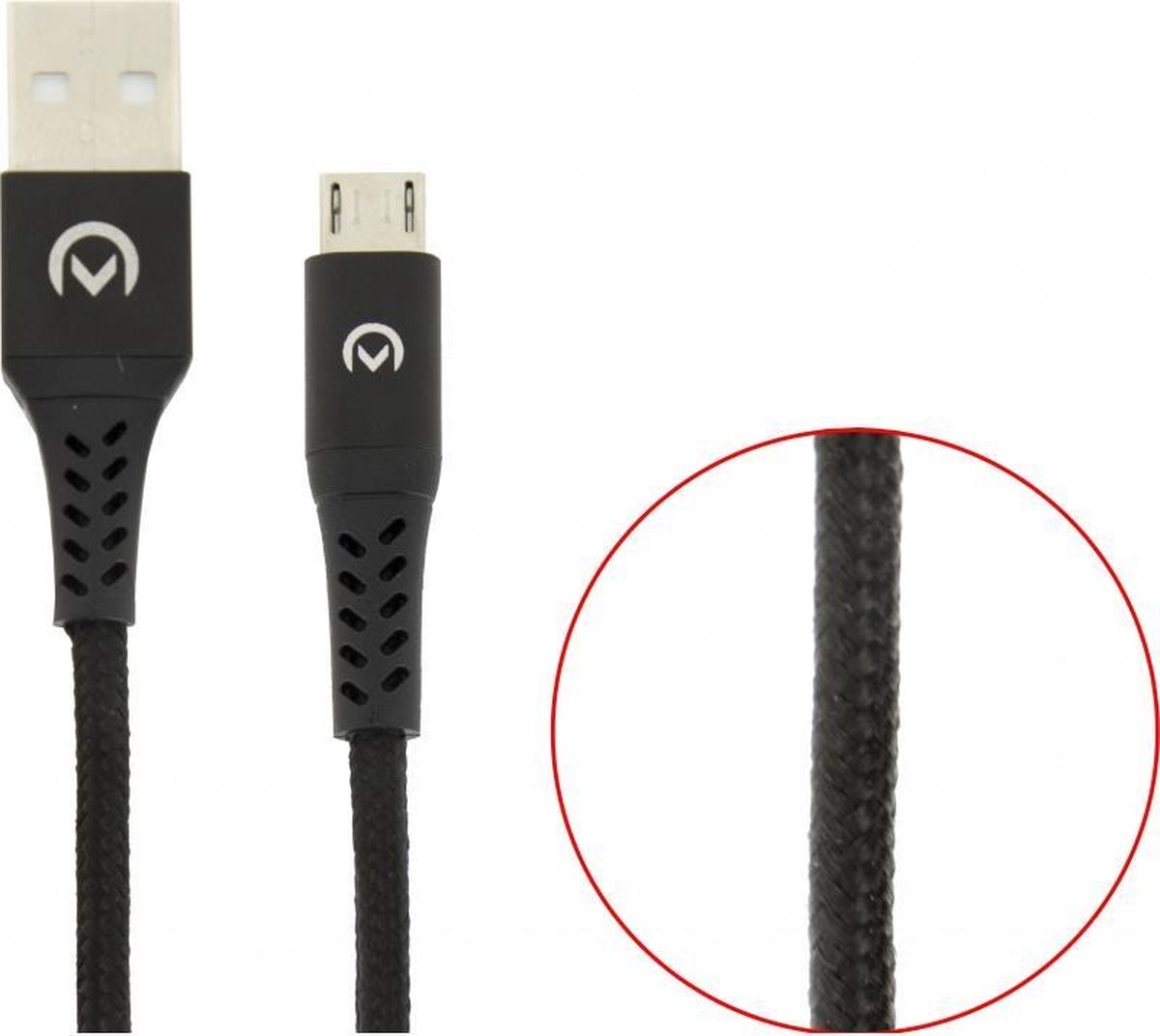 USB 2.0 Kabel USB A Male - Micro-B Male 2 m Zwart