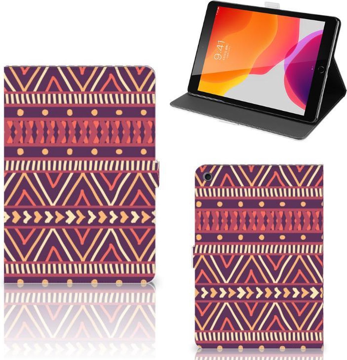 iPad 10.2 2019 | iPad 10.2 2020 | 10.2 2021 Tablet Hoes Aztec Paars