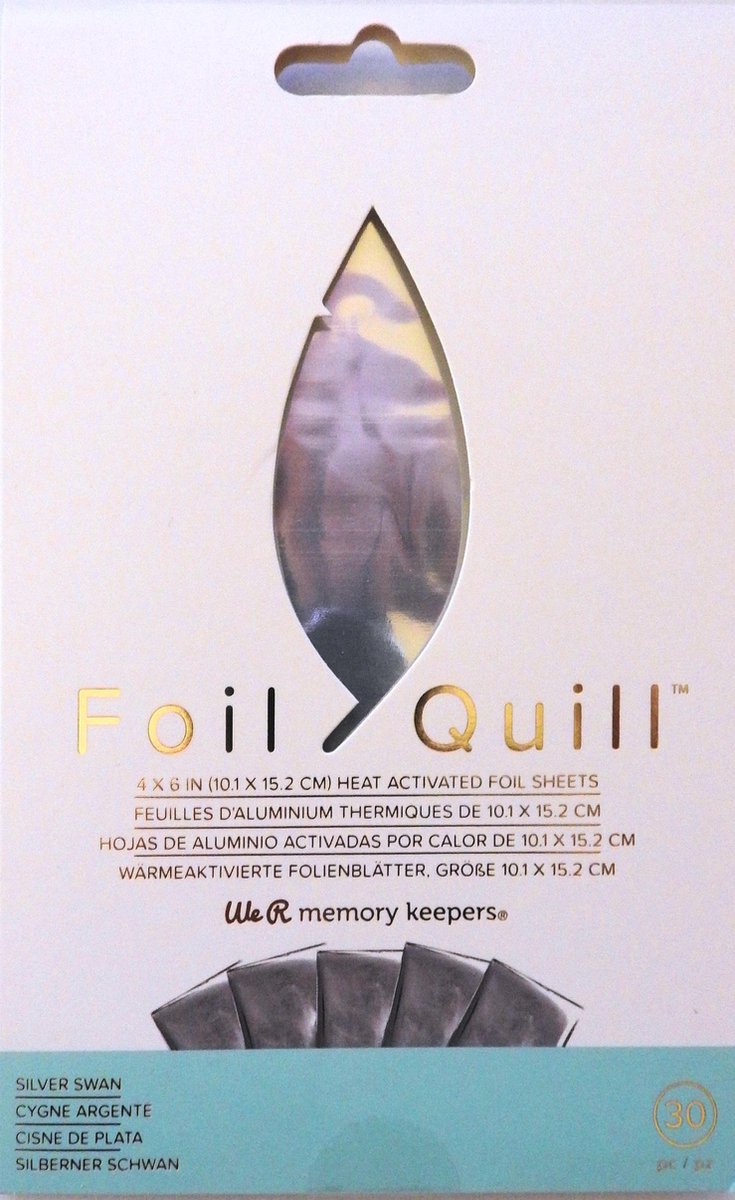 We R Memory Keepers Foil Quill Foil Sheets 4x 6 Silver Swan