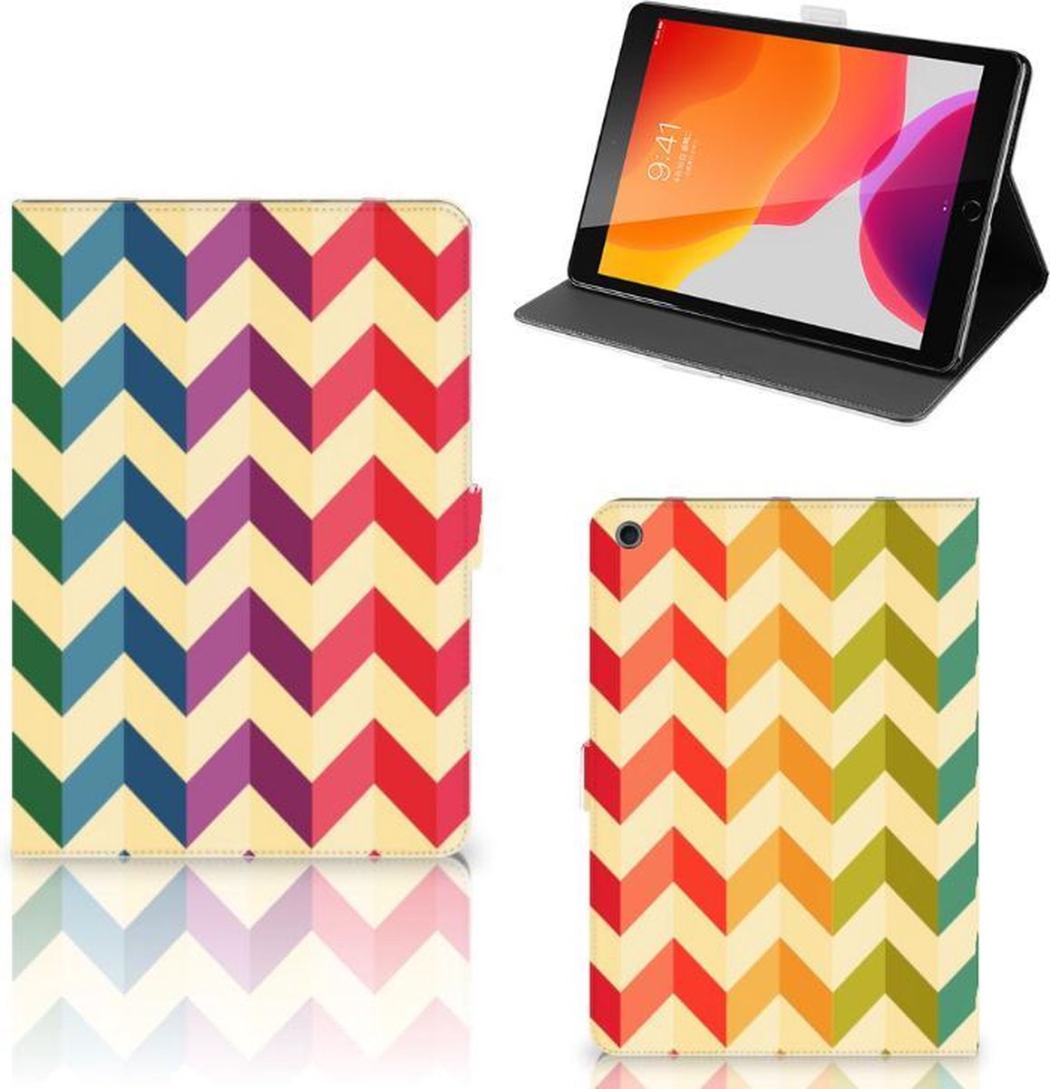 iPad 10.2 2019 | iPad 10.2 2020 | 10.2 2021 Tablet Hoes Zigzag Multi Color