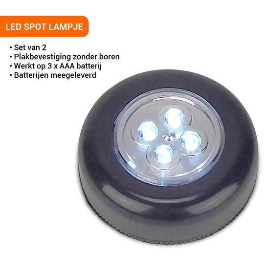 Toepassen katoen cowboy Vannons - LED Spot Lampje - Plak Lampje - Lampje voor in Keukenkastjes -...  | bol.com