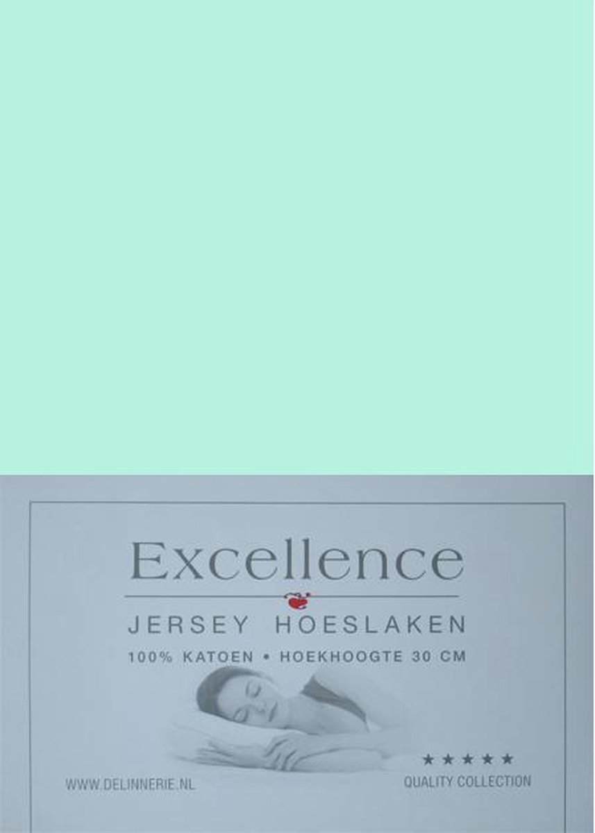 Excellence Jersey Hoeslaken - Eenpersoons - 90/100x210/220 cm - Mint Green
