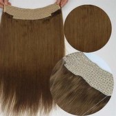 Clip In Hair Halo Wire Extensions OPVULLING 40cm middenbruin 120gram