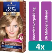 Poly Color - 36 Middenasblond - Haarverf - 4 stuks - Voordeelverpakking
