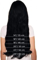 Clip In Extensions 100%remy Hair 60cm zwart 129gram 1delig