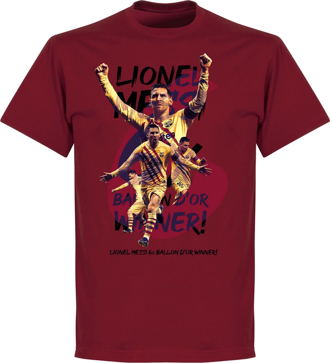 Messi Ballon D'Or 2019 T-Shirt - Bordeaux Rood - L
