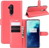 OnePlus 7T Pro hoesje, 3-in-1 bookcase, rood | GSM Hoesje / Telefoonhoesje Geschikt Voor: OnePlus 7T Pro