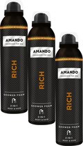 Amando Rich Shower Foam - Doucheschuim - 3 x 200 ml Voordeelverpakking