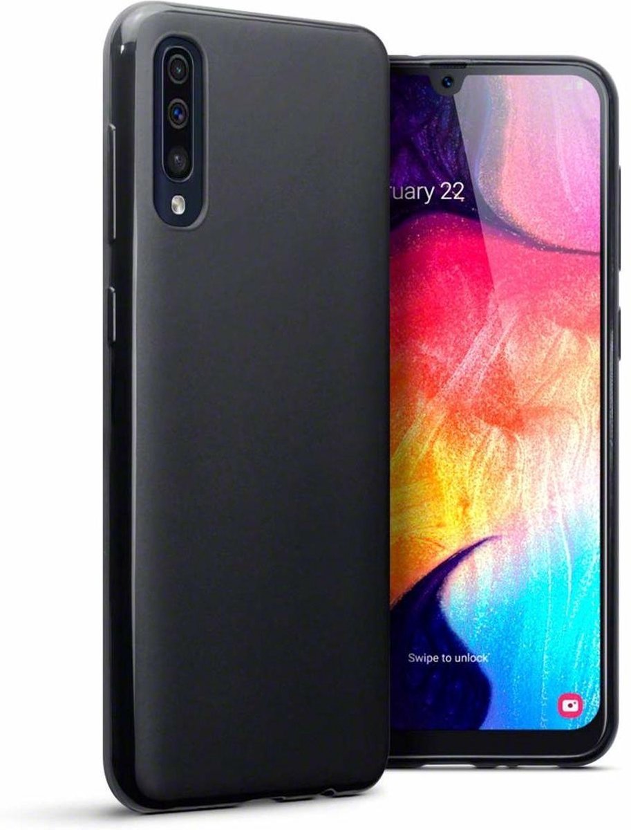 Hoesje Siliconen Hoesje Flexibel TPU Case Samsung Galaxy A50 - Zwart - van Bixb