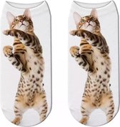 Enkelsokken Kat - kattensokken - fotoprint enkelsokken - Unisex - Maat 36-41