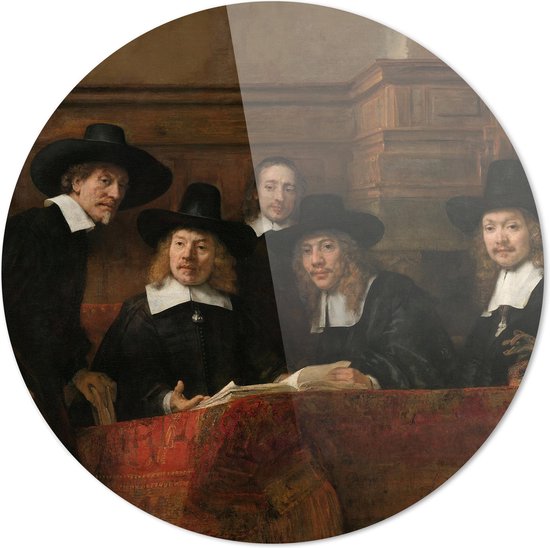 Les échantillonneurs | Rembrandt van Rijn | Plexiglas rond | Décoration murale | 80 cm x 80 cm | Peinture | Maîtres anciens | Photo sur plexiglas