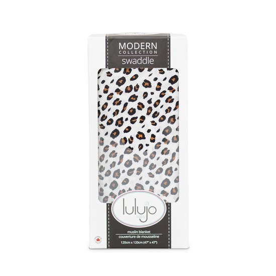 Lulujo - hydrofiele doek - swaddle - bamboo - 120x120 cm - Leopard van Merkloos — afbeelding 2