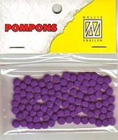 Nellie Snellen Pompoms Mini - 3mm - 100stuks - Col. 18 Paars