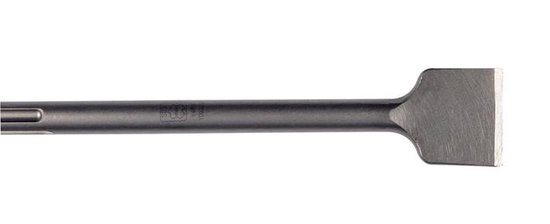 Platte SDS Max beitel van HiKOKI, 80x300mm, met een metalen schacht en platte, schuine snijrand.