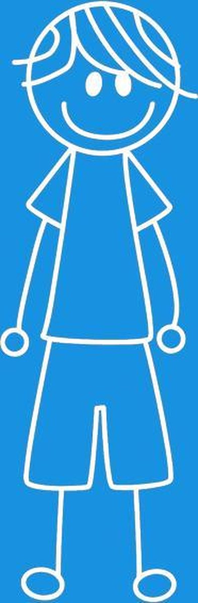 Jongen / zoon - autosticker - wit - 12 cm