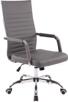 Bureaustoel - Bureaustoelen voor volwassenen - Design - Gewatteerd - Kunstleer - Grijs - 58x66x115 cm