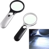 Loeplamp Handloep Leeslamp LED Verlichting - Hand Vergrootglas Loep Met Licht - Loupe Lamp Op Batterij - Dubbele Leesloep 3X & 45x Vergrotend
