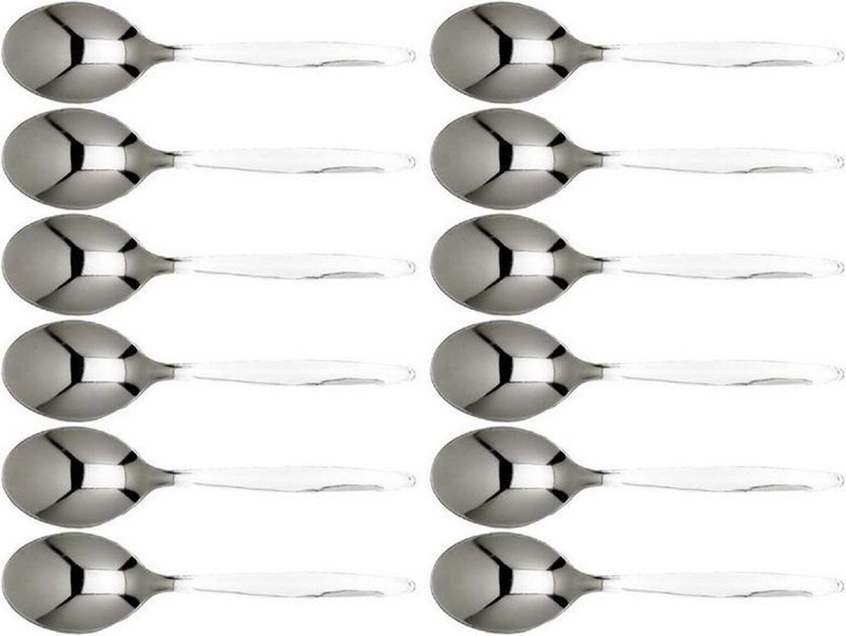 12x Koffie/theelepeltjes RVS 13 cm - Keukengerei/keukenbenodigdheden - Bestek - Lepels/lepeltjes voo
