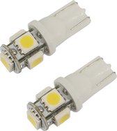 AutoStyle 5Q T-10 LED Lampen 12V Xenon-Optiek Geel, set à 2 stuks (5050-3 chips)