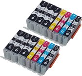 KATRIZ® huismerk inkt Canon PGI570XL / CLI571XL (14stuks) - Met chip | voor Canon Pixma MG 5700 series/6800series/7700 series/TS5050 series/TS6050 series/TS8050 series/TS9050series