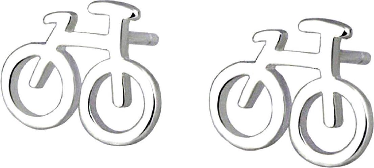 Zoëies® oorbellen in de vorm van een fiets zilverkleurig