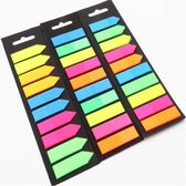 3 setjes fluoserende memo blaadjes = 600 stuks blaadjes- boekmarkers - stickey notes