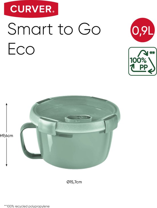 Curver Smart to Go Eco Bol à Soupe Rond 0- Vert