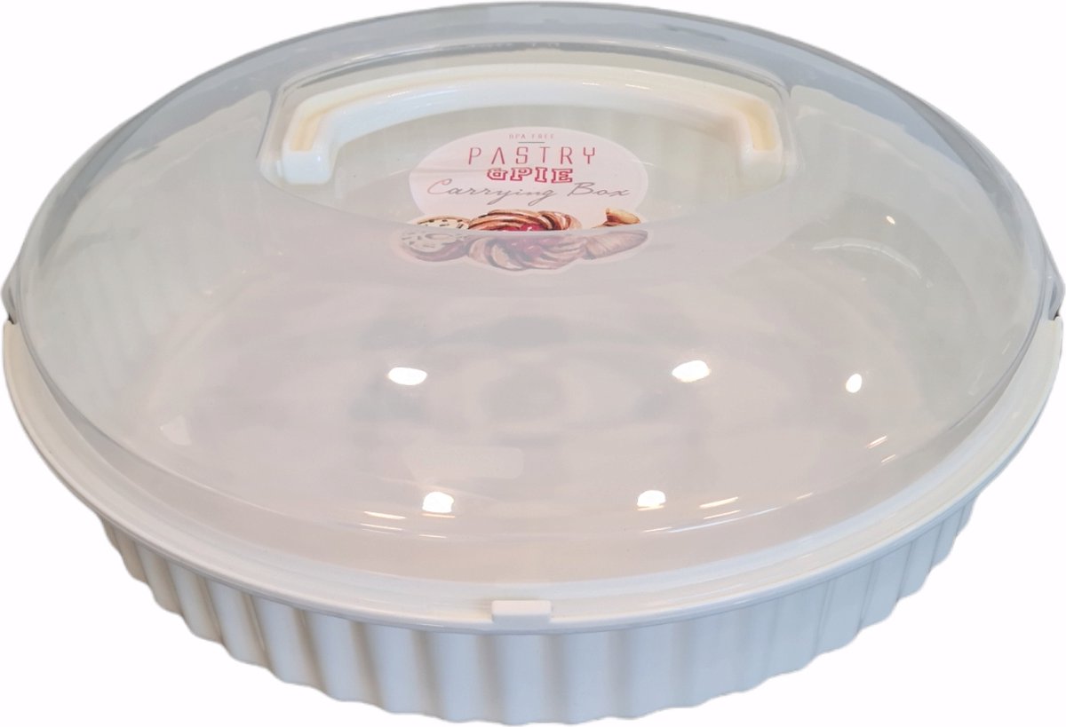 Cake bewaardoos - Taart bewaardoos - Cakebox - Taartbox - Vershouddoos - Transparant rond - Beige