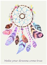Notitieboek - A4 - Dromenvanger - Wit - Dagboek - Affirmaties - Mindfulness - Meditatie - Werk - Studie - School - Dromen - Relatiegeschenk - Cadeau - Softcover - Elastiek