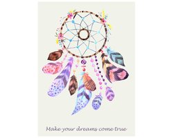 Notitieboek - A4 - Dromenvanger - Wit - Dagboek - Affirmaties - Mindfulness - Meditatie - Werk - Studie - School - Dromen - Relatiegeschenk - Cadeau - Softcover - Elastiek