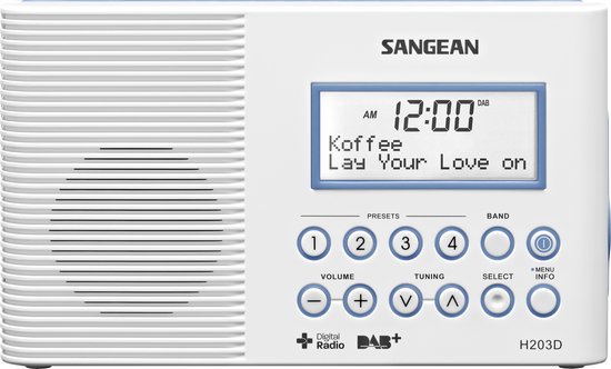 Radio portable Sangean H-203 - Radio DAB + et FM étanche - Radio de bain  numérique -... | bol