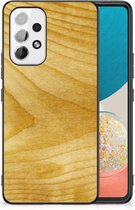 Cover Case Geschikt voor Samsung Galaxy A53 GSM Hoesje met Zwarte rand Licht Hout