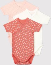 Petit Bateau Set van 3 babybody's in biokatoen Meisjes Rompertje - Maat 68