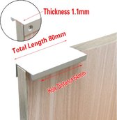 2 stuks - Handgreep zilver - 80 mm - Kastknop - Platte greep keukenkast - Deurknop - Industrieel - RVS - Strak - Trekkast - Modern