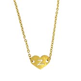 Letter ketting hartje - initiaal Z - Goud - 40 cm