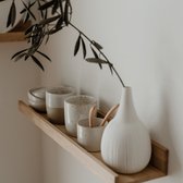 Eulenschnitt wandplank - massief eikenhout - 57x13x6cm