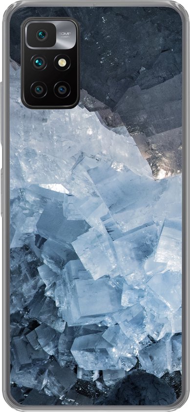 Coque Xiaomi Redmi 10 - Natuursteen - Cristal - Blauw - Coque de Téléphone en Siliconen