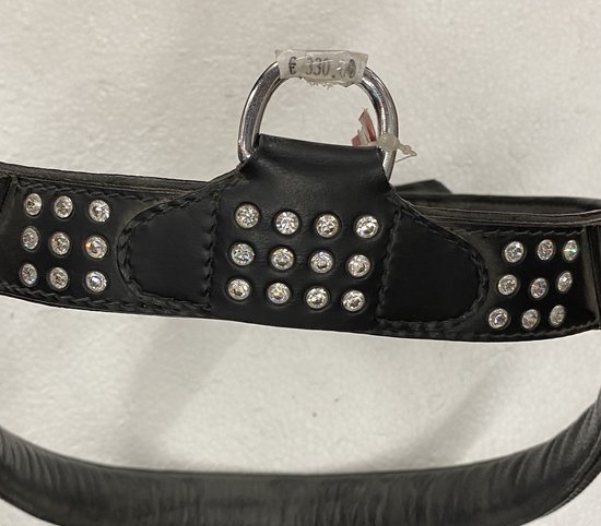 Doxtasy - Extreme strass zwart - bulldog tuig - Swarovski steentjes - leer